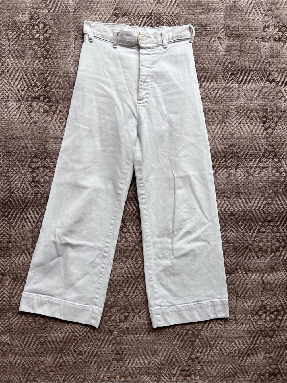 The Great Seafair Pant 26 Ivory Cream Wide Leg High Rise Made in USA